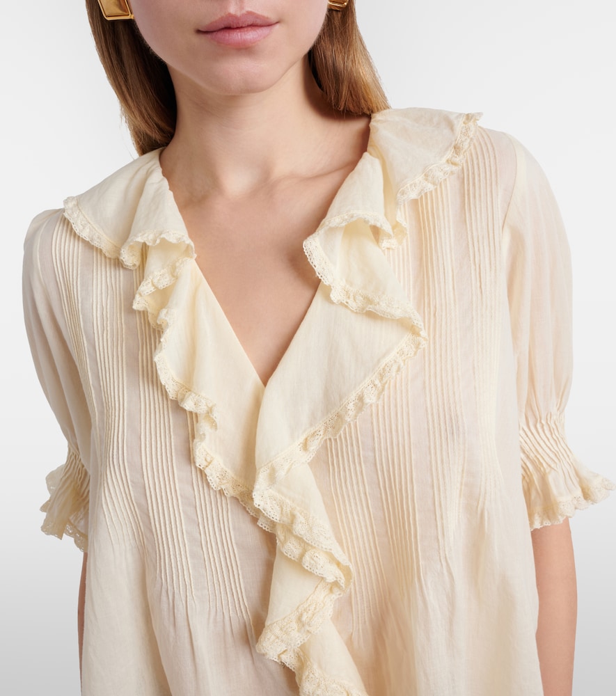  Doen Dôen Blusa Henri De Algodón Con Volantes 