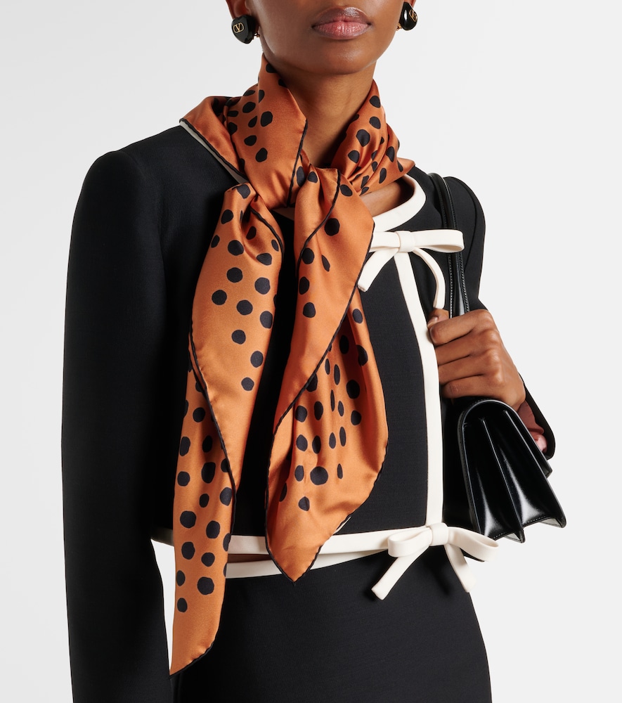 Valentino Polka-dot silk twill scarf
