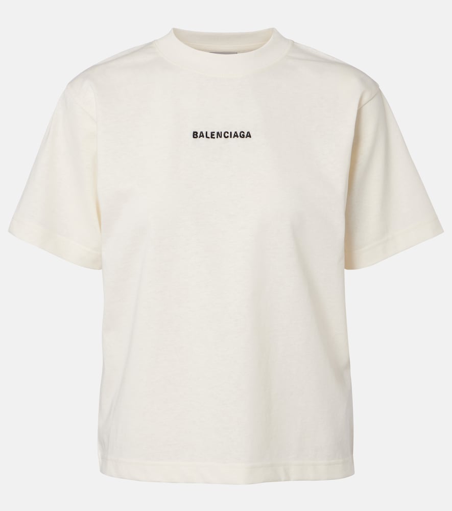 Balenciaga Logo embroidered cotton jersey T-shirt