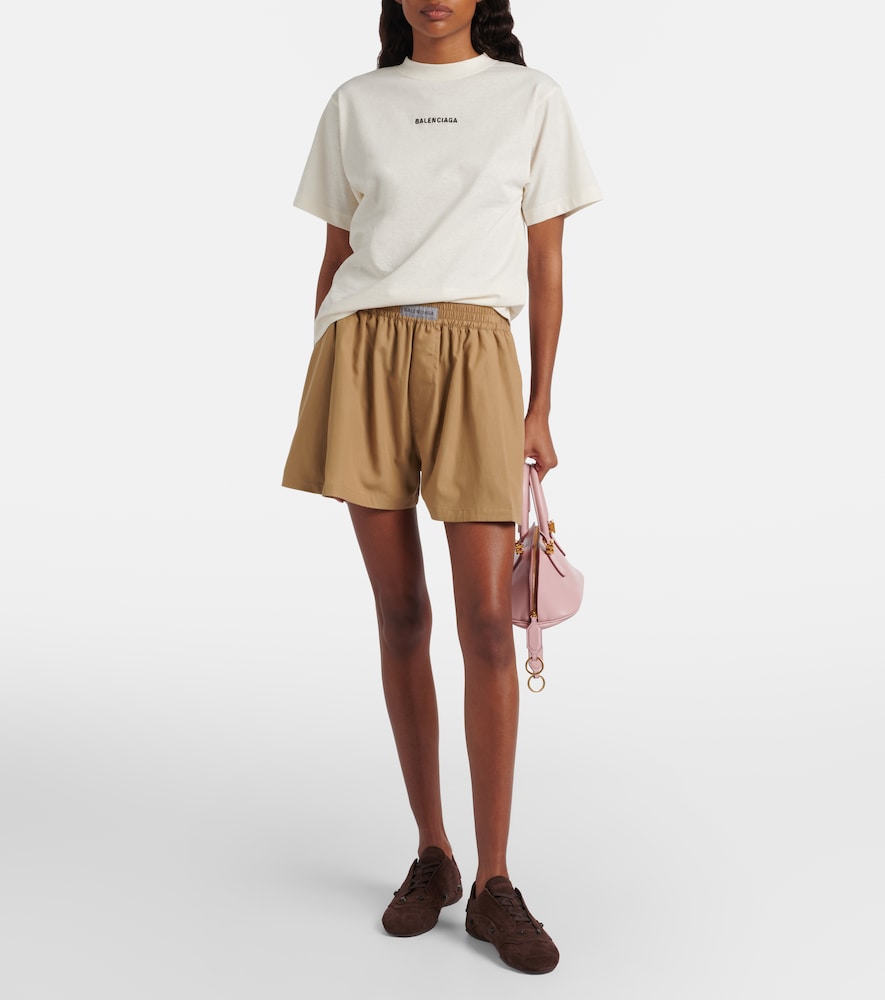 Balenciaga Logo embroidered cotton jersey T-shirt