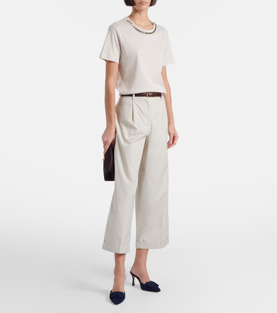 'S Max Mara Bingo embellished cotton-blend T-shirt