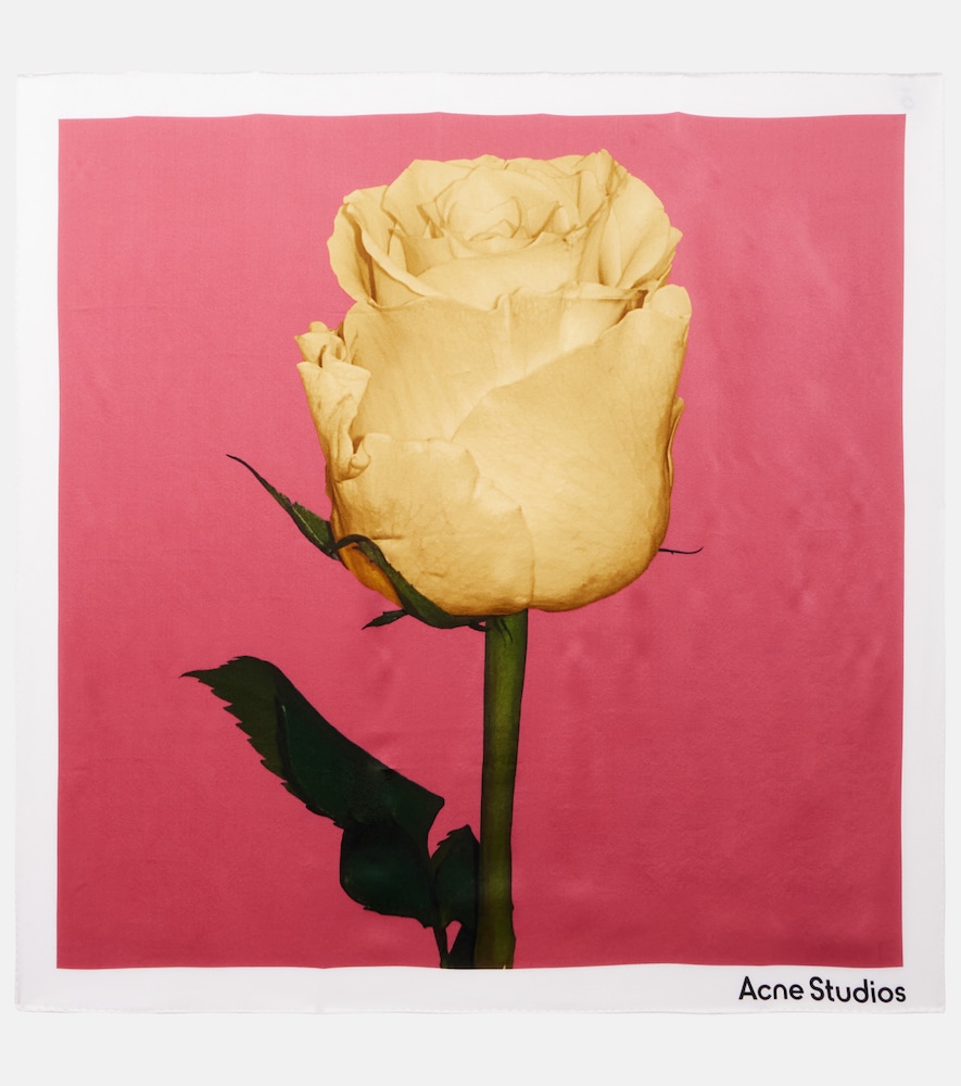 Acne Studios Floral silk satin scarf