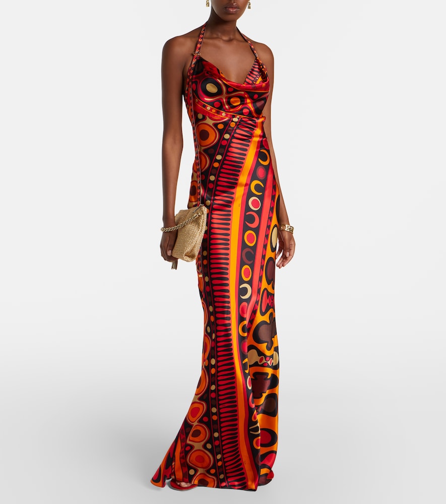 Pucci Soleil open-back satin maxi dress