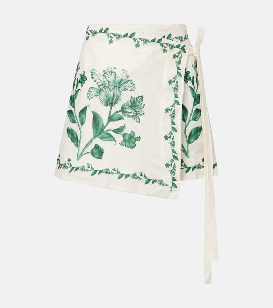 Agua by Agua Bendita Luna floral linen beach cover-up