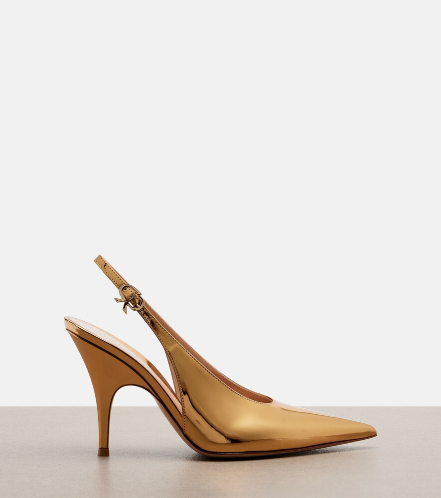  Gianvito Rossi Gianvito Rossi Slingback-pumps Sofia Aus Metallic-leder 