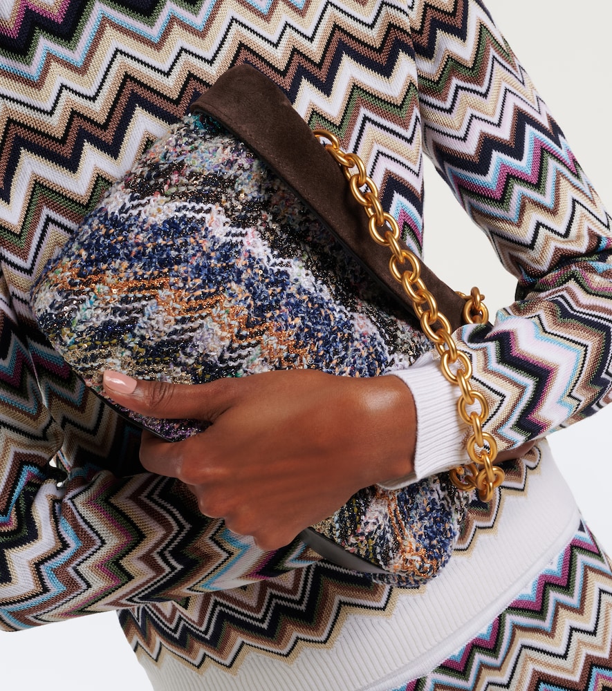 Suede-Lined Shoulder Bag