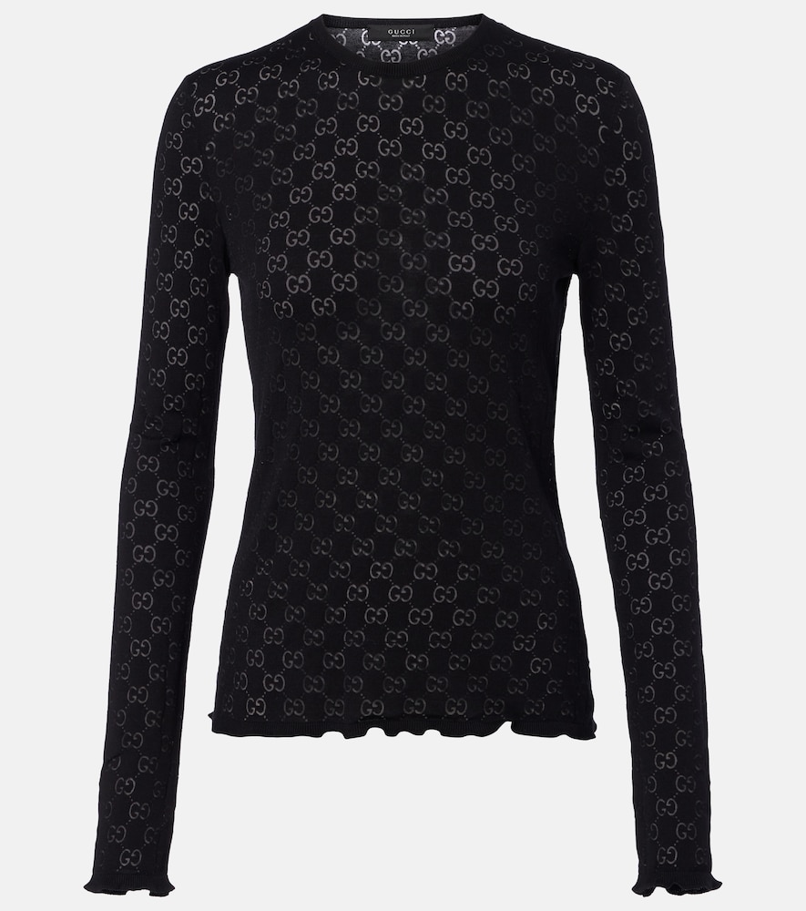 Gucci GG cotton-blend devoré T-shirt | Thumbnail 7