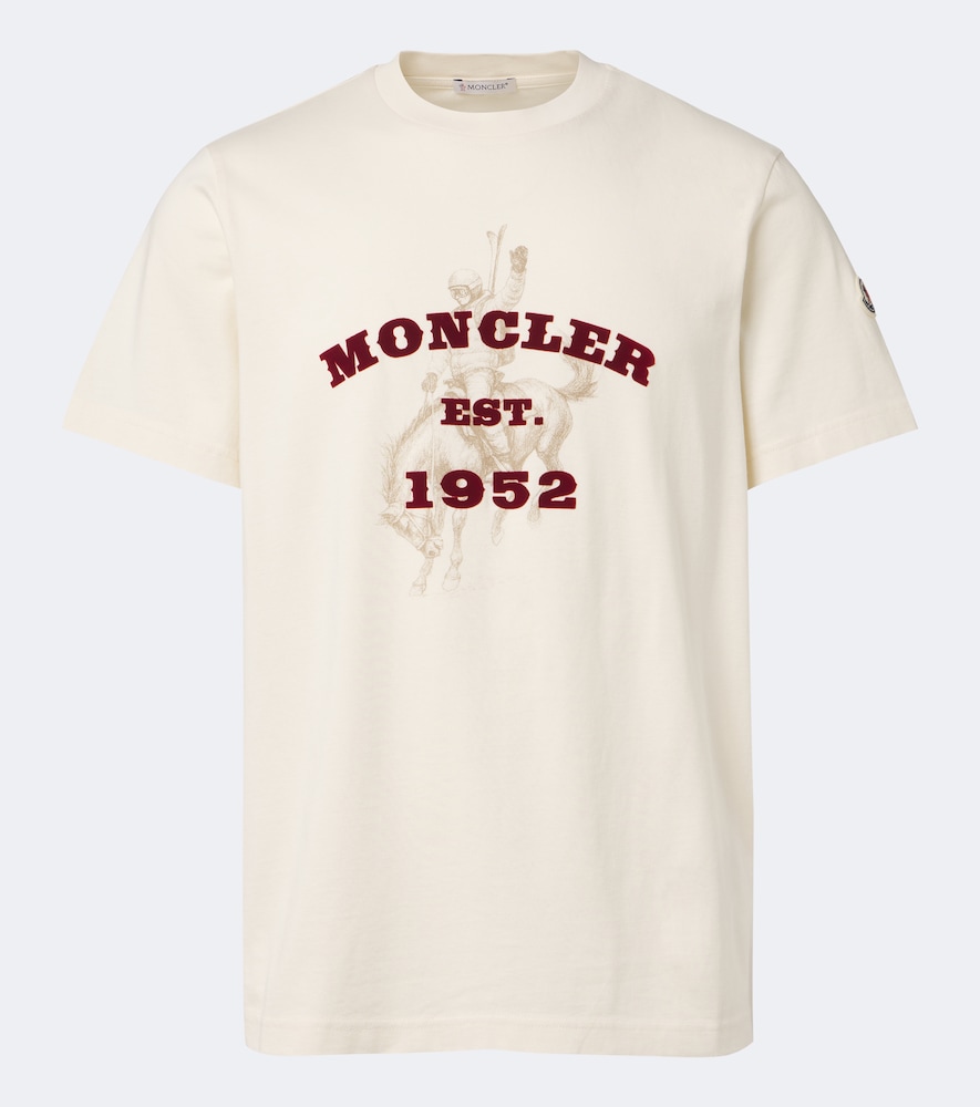 Moncler Men's White Printed Cotton Jersey T-Shirt UK Size 38 - Mytheresa