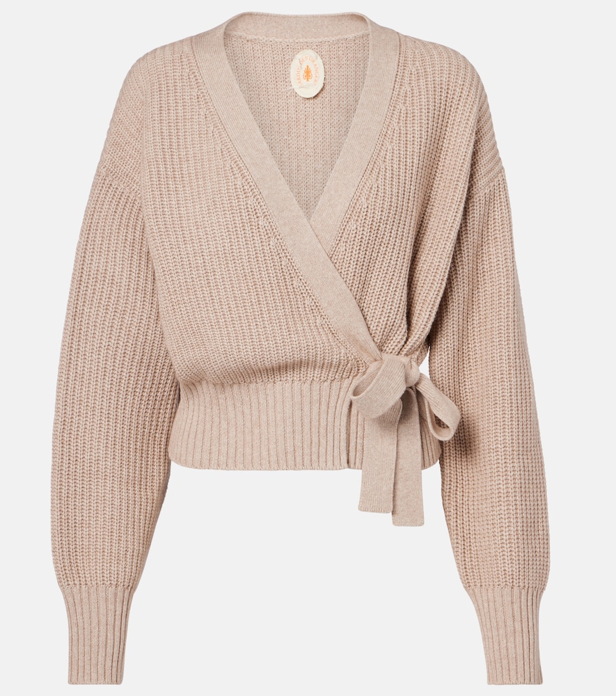 Jardin des Orangers Cotton and cashmere wrap cardigan