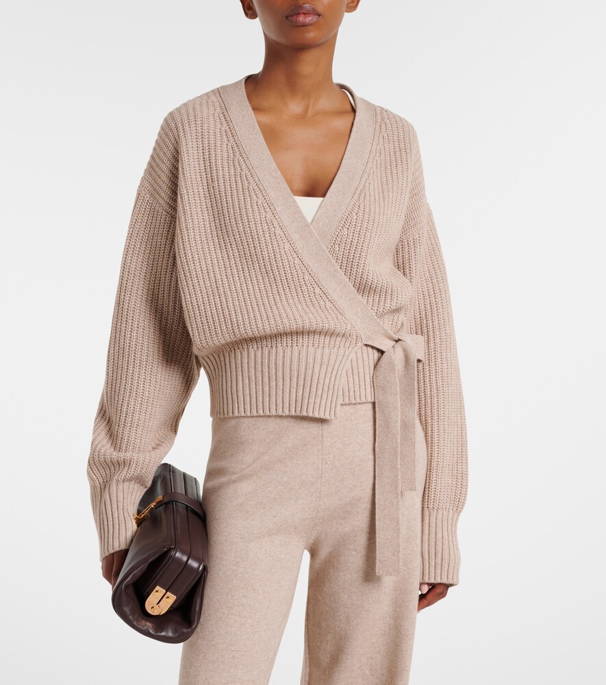 Jardin des Orangers Cotton and cashmere wrap cardigan