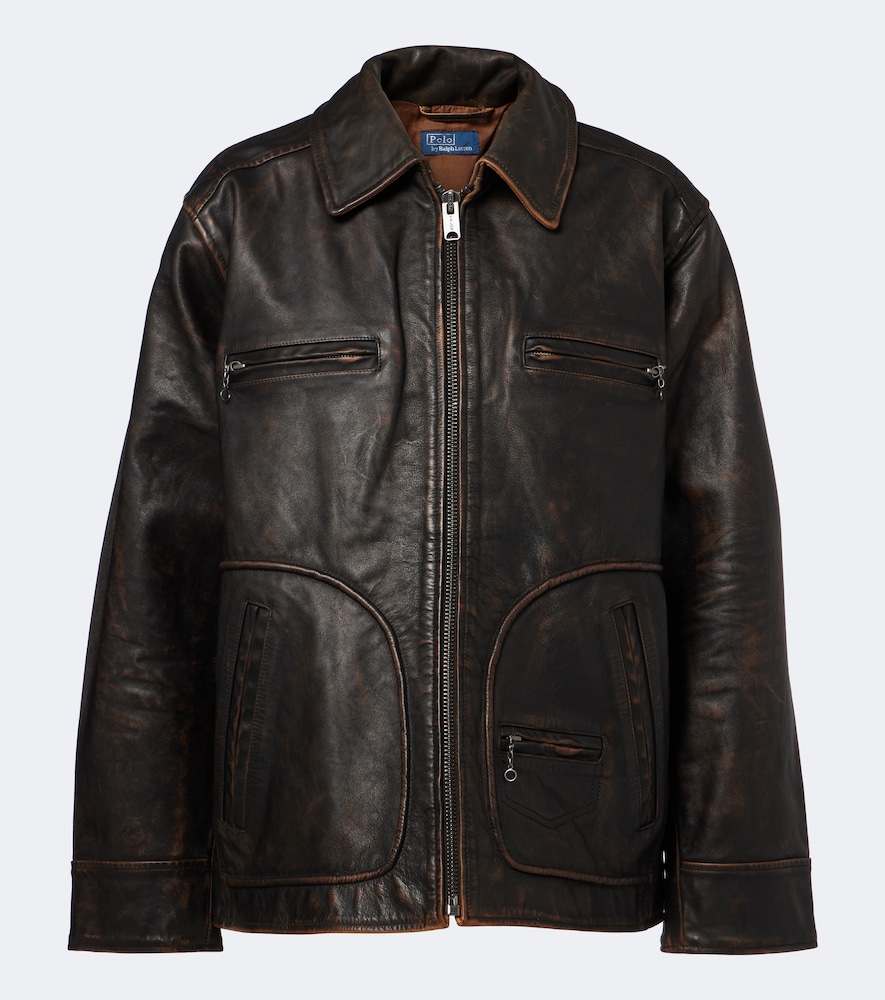 Oversized-Lederjacke