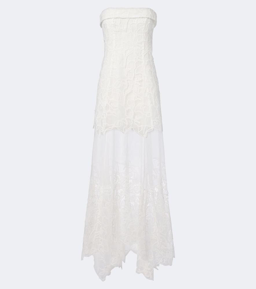 Abito lungo bustier Rennis in organza