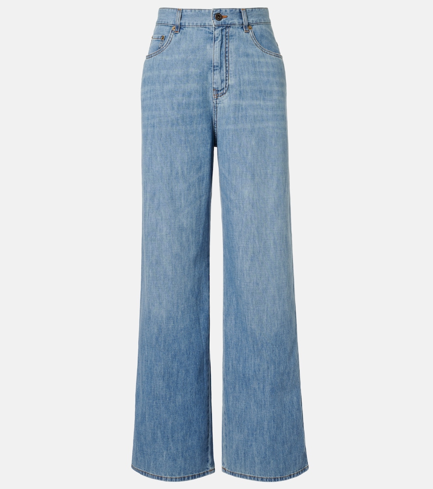 Miu Miu Chambray Wide Leg Pants