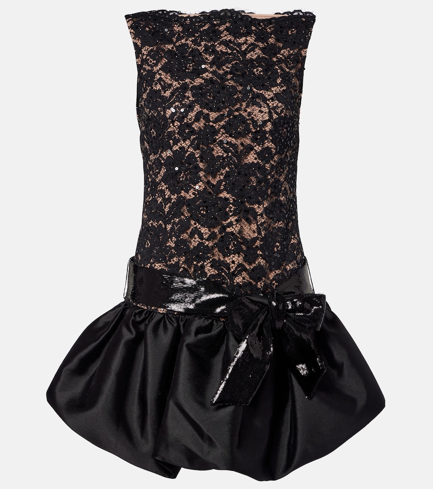 Minikleid aus Spitze und Taft