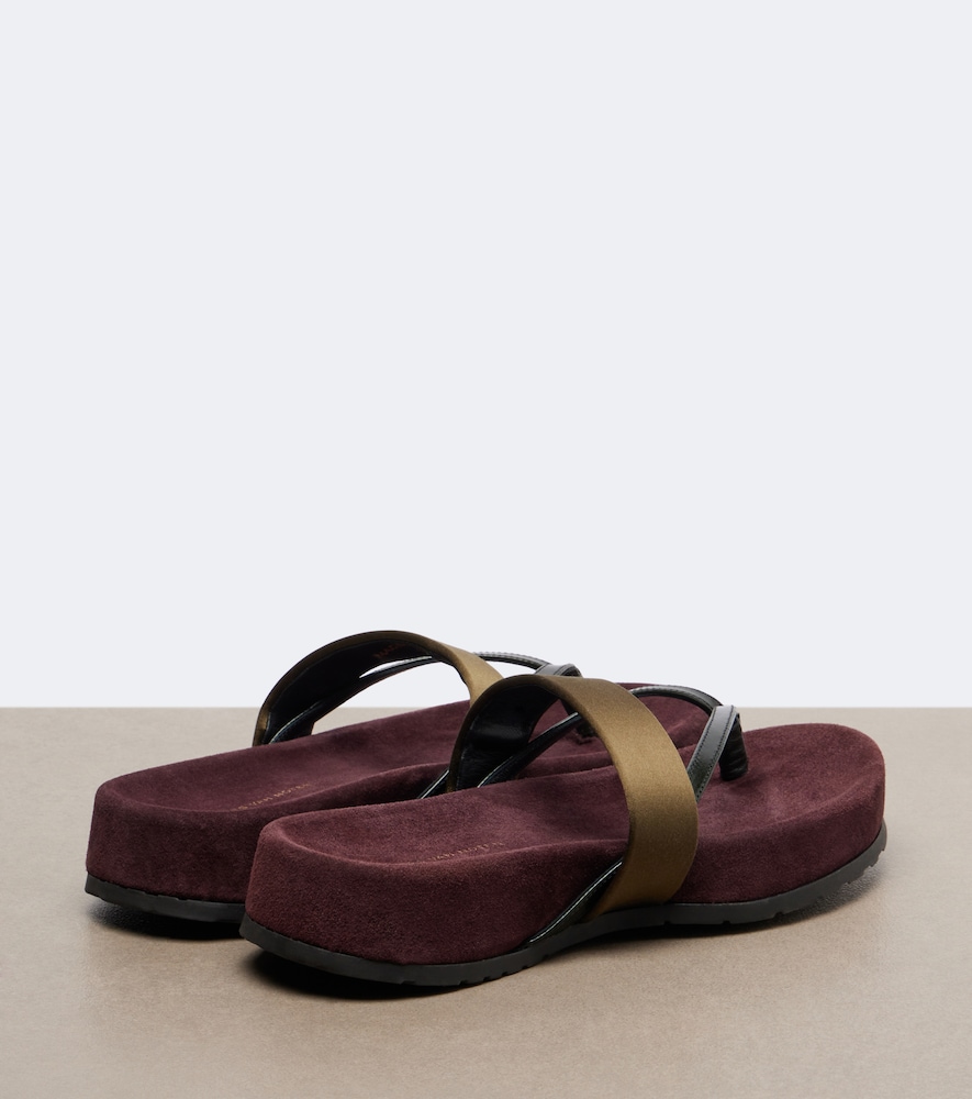 And Leather Thong Sandals