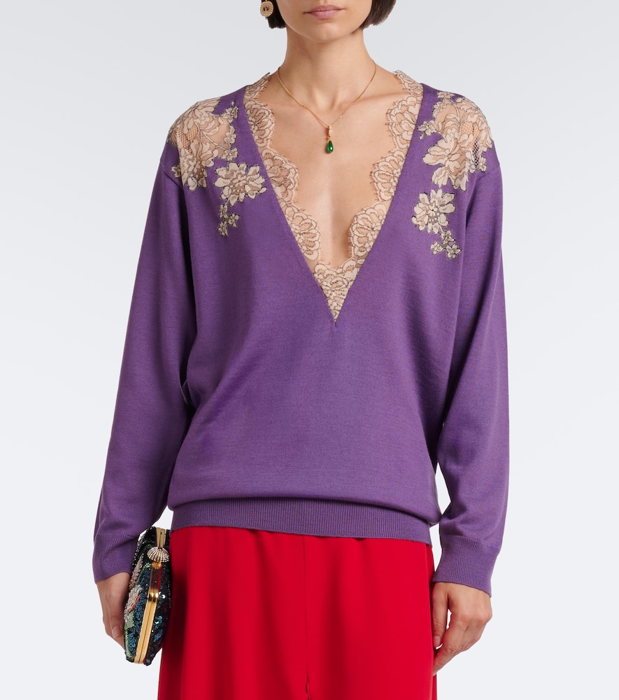 Garavani Lace-Trimmed Virgin Sweater