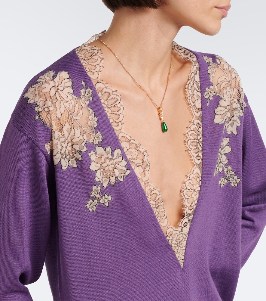 Garavani Lace-Trimmed Virgin Sweater