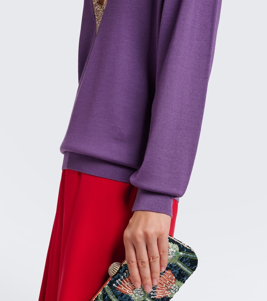 Garavani Lace-Trimmed Virgin Sweater