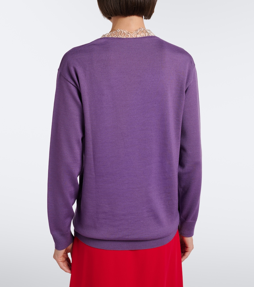 Garavani Lace-Trimmed Virgin Sweater