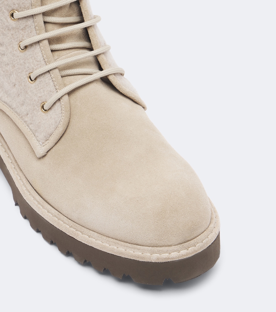 Suede Lace-Up Boots