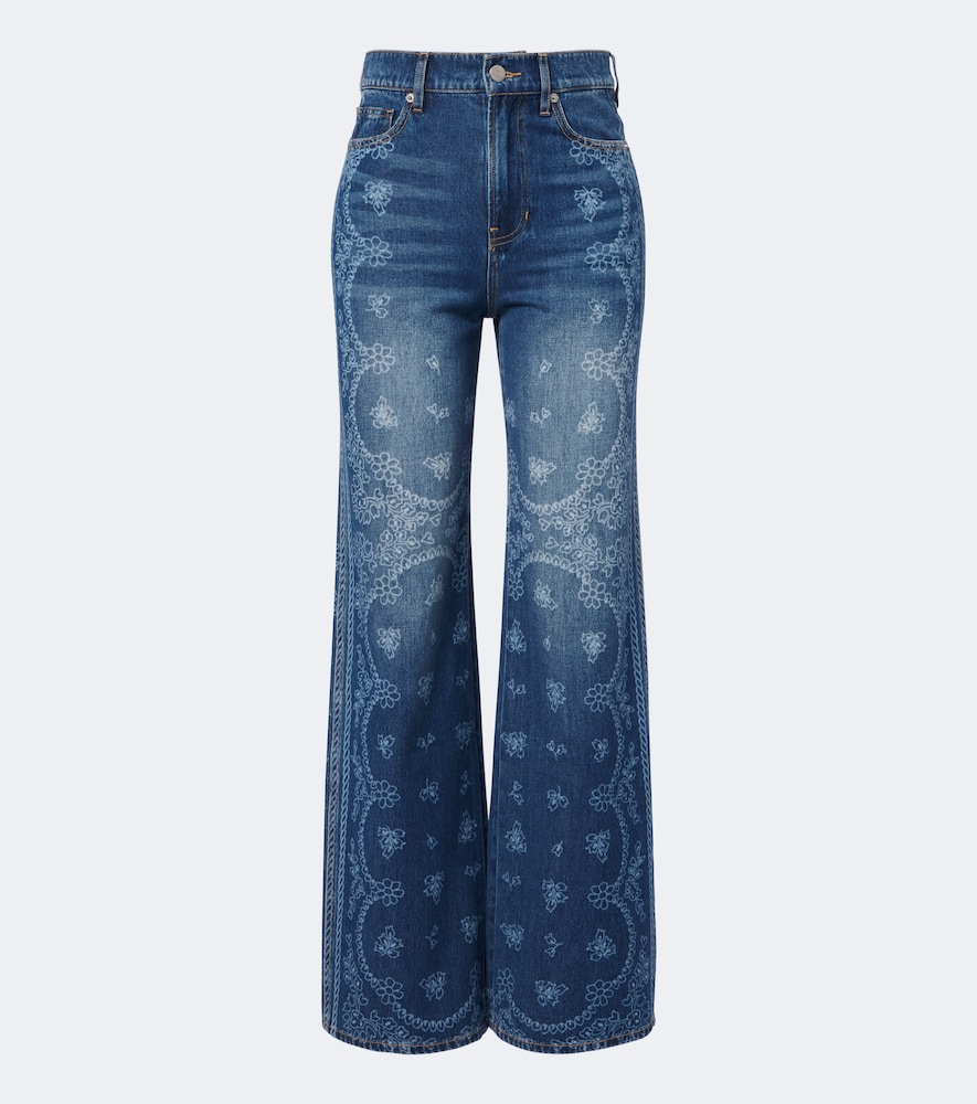 Jeans Taylor a gamba larga con stampa