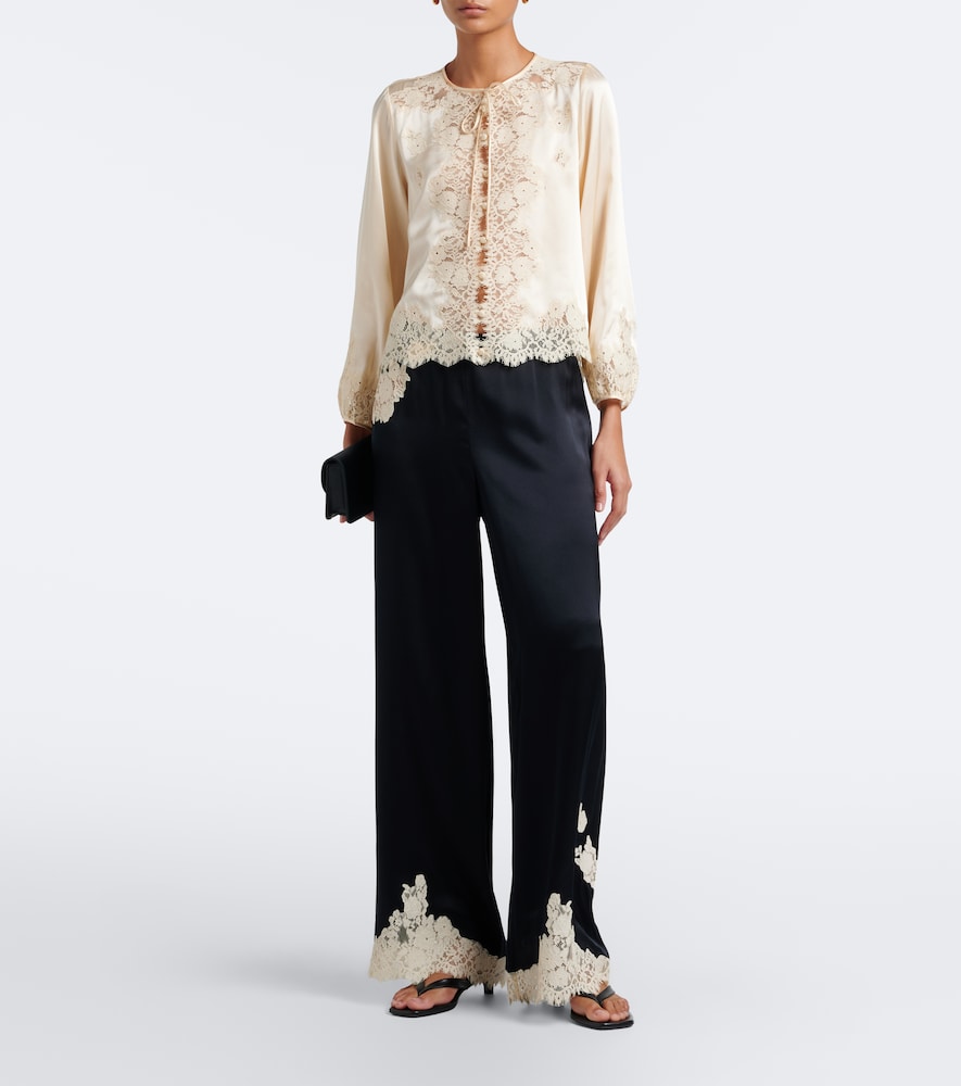 Dôen Lucine Lace-Trimmed Blouse