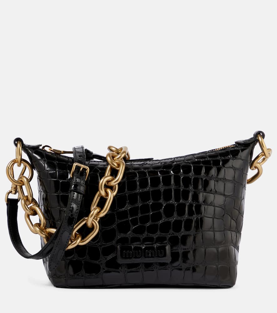 Miu Miu Croc-effect leather shoulder bag