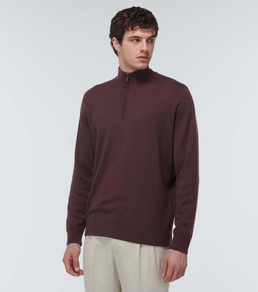 Loro Piana Mezzocollo Balfour Cashmere, Wool, And Silk Sweater In Sugar Plum