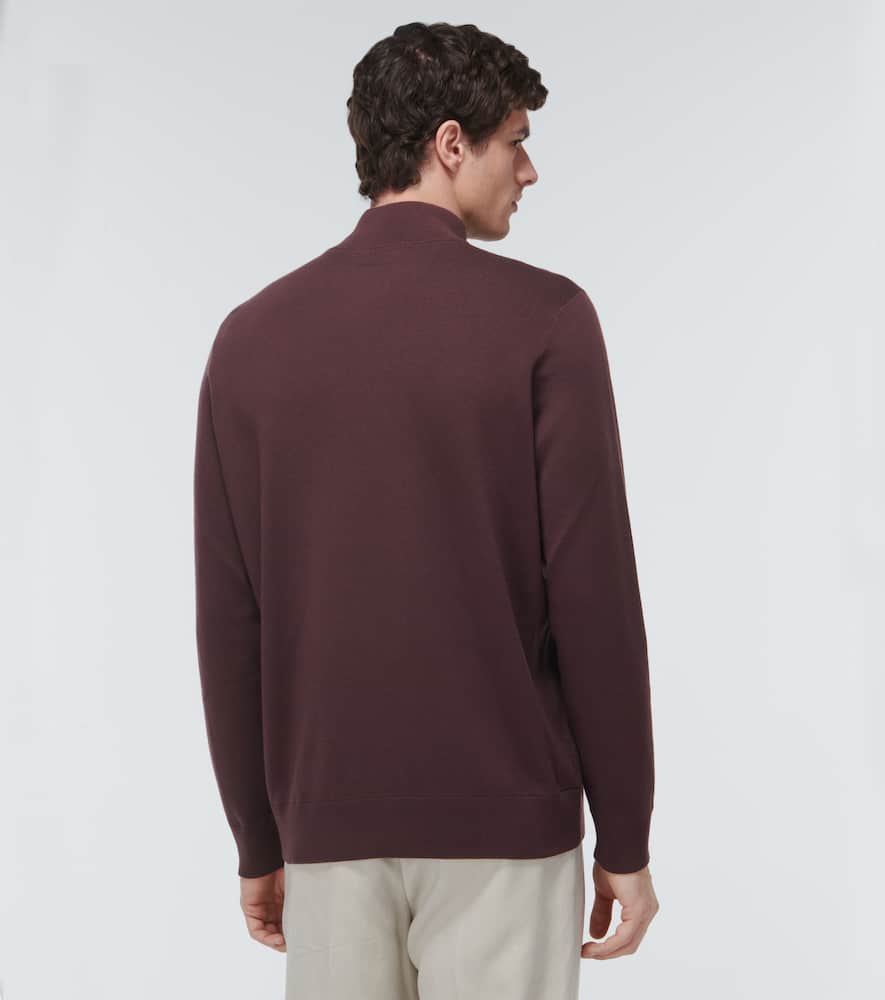 Loro Piana Mezzocollo Balfour Cashmere, Wool, And Silk Sweater In Sugar Plum