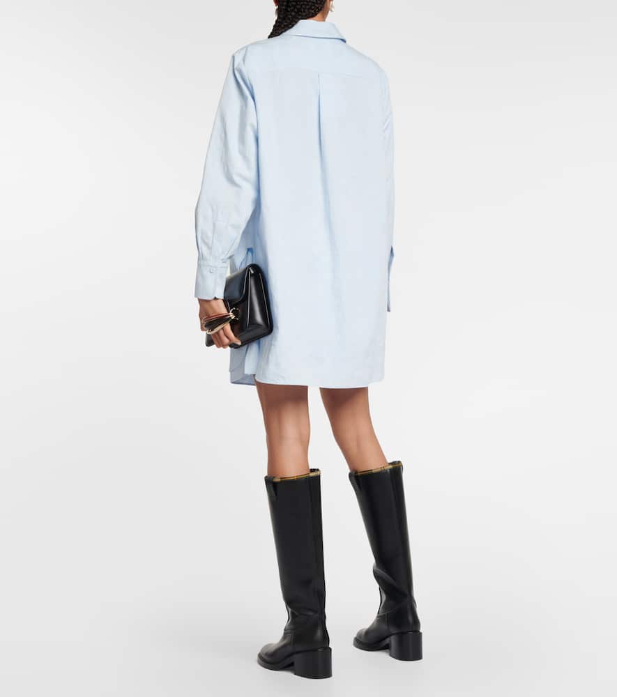 Chloé Oversized Shirt Blue Size 10 100% Cotton In Blue