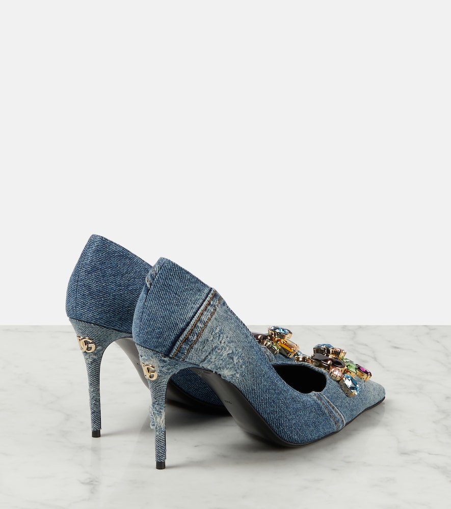  Dolce&gabbana Dolce&gabbana Crystal-embellished Denim Pumps 