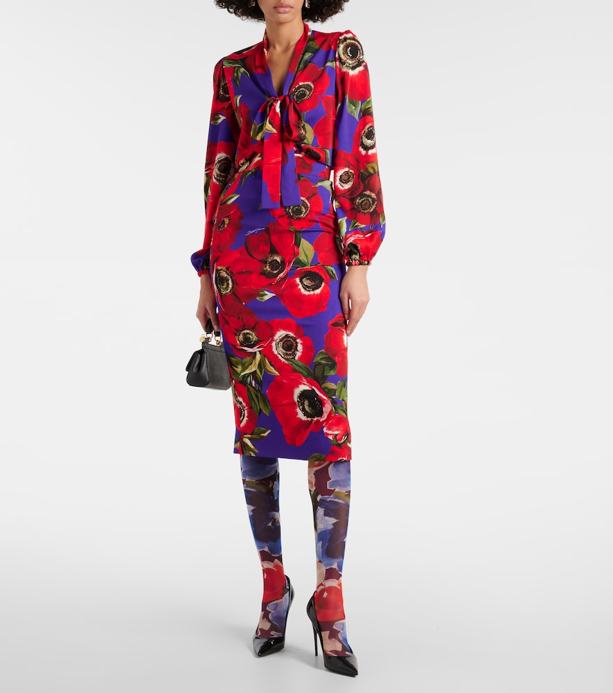  Dolce&gabbana Dolce&gabbana Bedruckte Strumpfhose Aus Tüll 