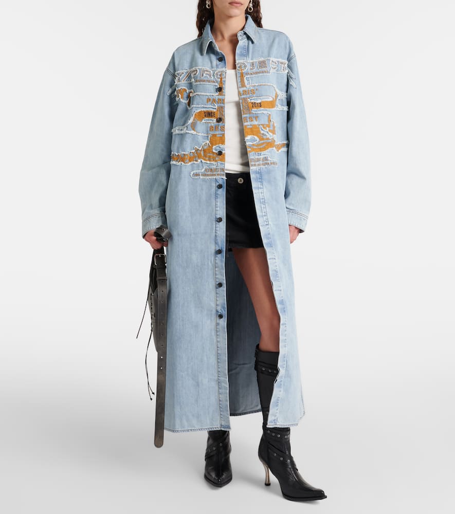 Shop Y/project Evergreen Paris' Best Denim Shirt Dress In Blue