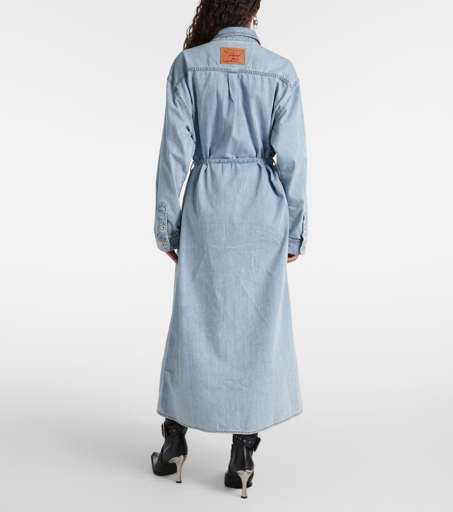 Shop Y/project Evergreen Paris' Best Denim Shirt Dress In Blue