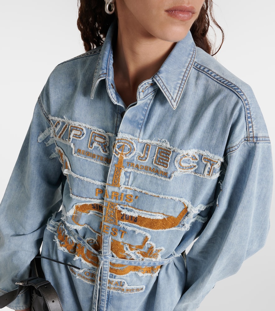 Shop Y/project Evergreen Paris' Best Denim Shirt Dress In Blue