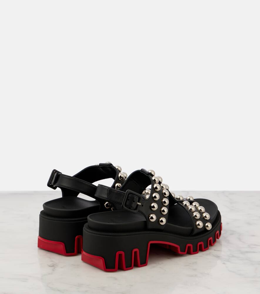 Christian Louboutin Duniclou Heeled Sandals In Black/lin Black