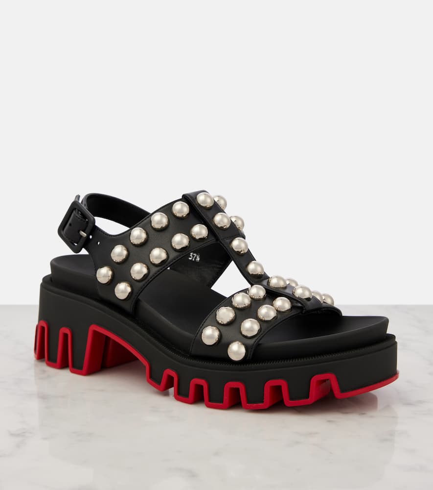 Christian Louboutin Duniclou Heeled Sandals In Black/lin Black