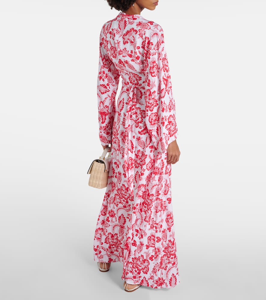 Shop Melissa Odabash Wisdom Floral Wrap Dress In Hibiscus