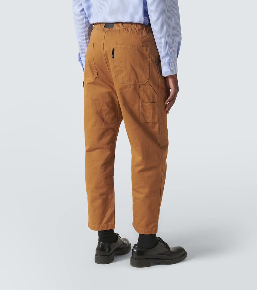 Comme Des Garçons Homme Deux Herringbone Cotton Straight Pants In Beige