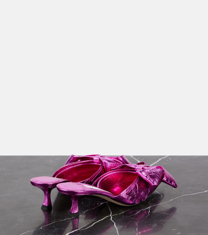 Jimmy Choo Staz 50 Metallic Leather Mules In Pink