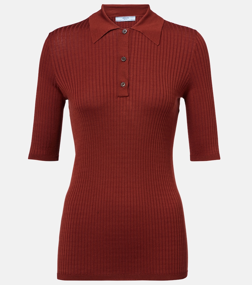 Prada Cotton-blend polo sweater