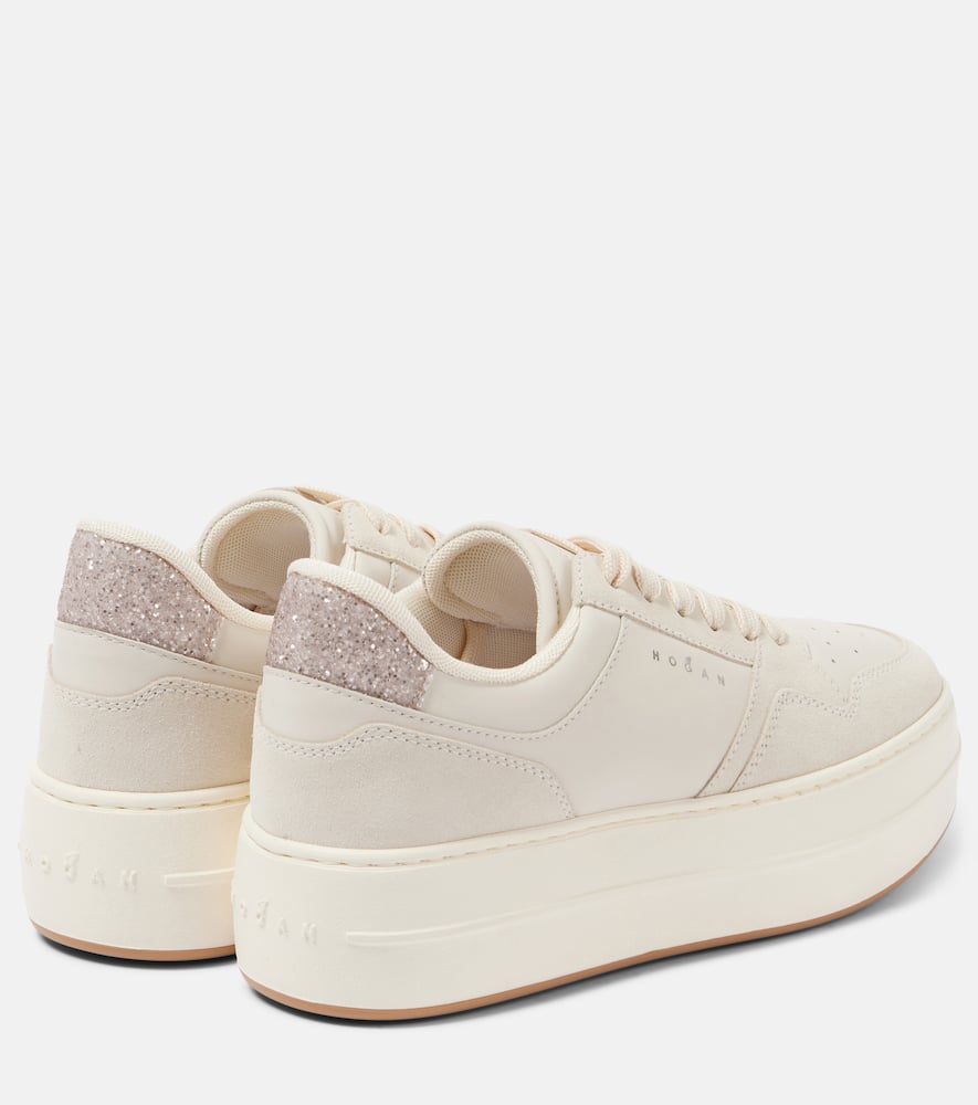 Hogan H670 Suede Platform Sneakers In Grey