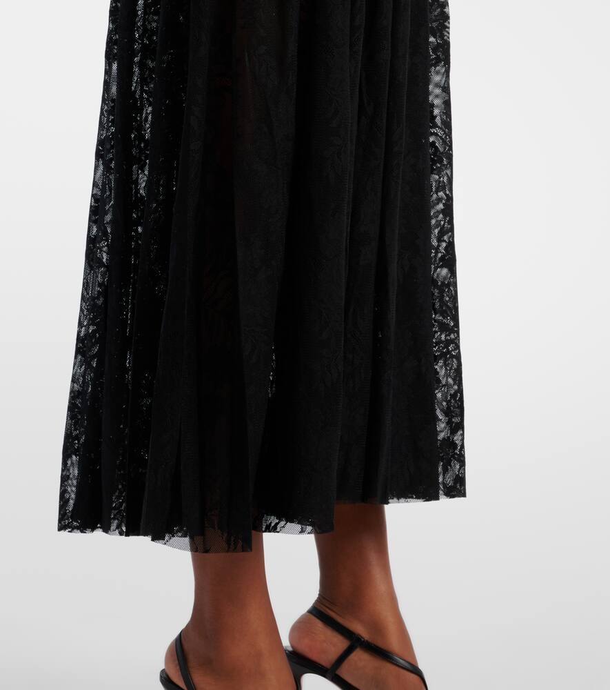 Norma Kamali Floral Lace Slip Dress In Black