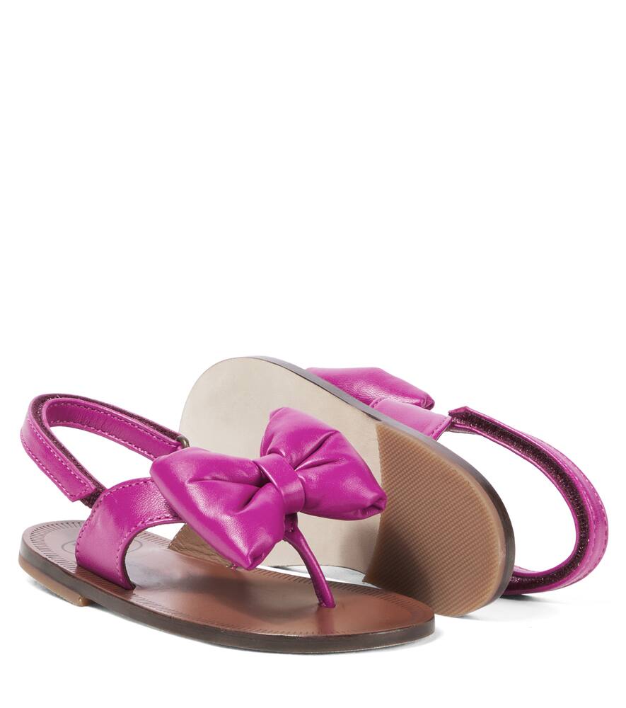Pèpè Bow-detail Leather Sandals In Pink