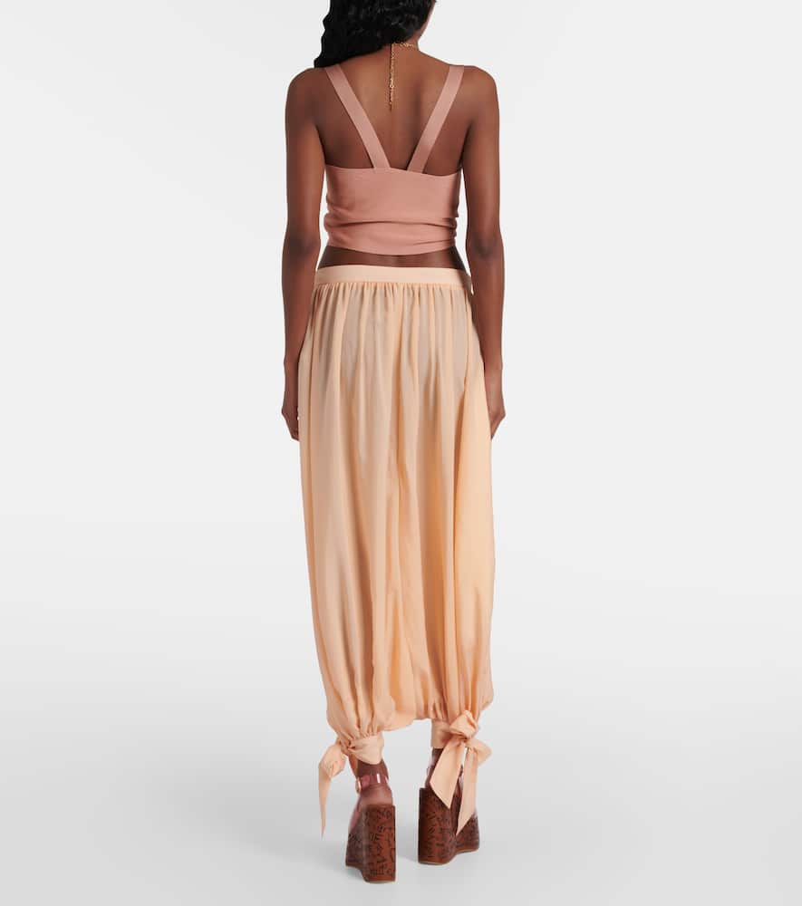 Chloé Cropped Jersey Wrap Top In Misty Coral