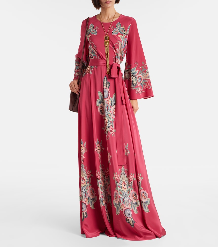  Etro Etro Belted Printed Silk Maxi Dress 
