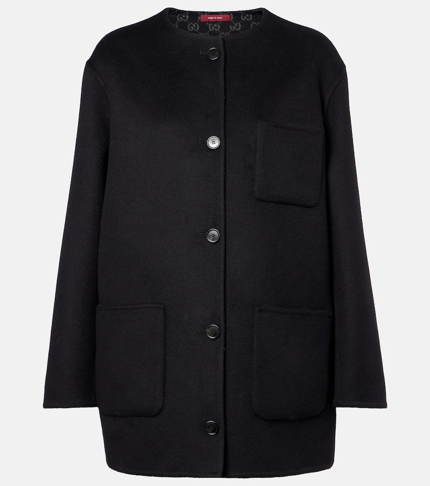 Gucci Reversible Wool Silk Jacket In Black