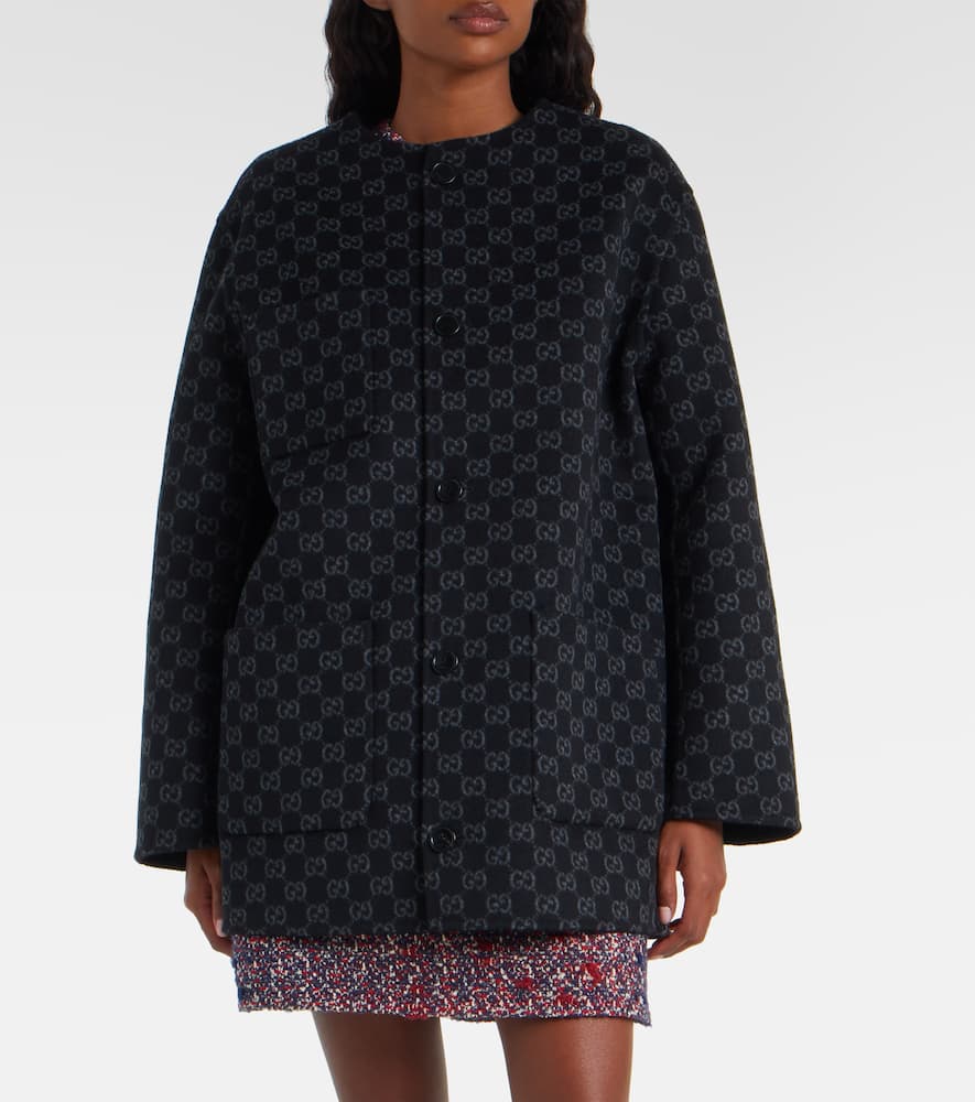 Gucci Reversible Wool Silk Jacket In Black