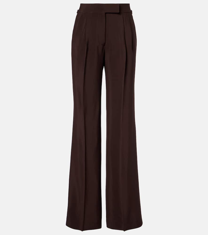 Pleated high-rise wide-leg pants