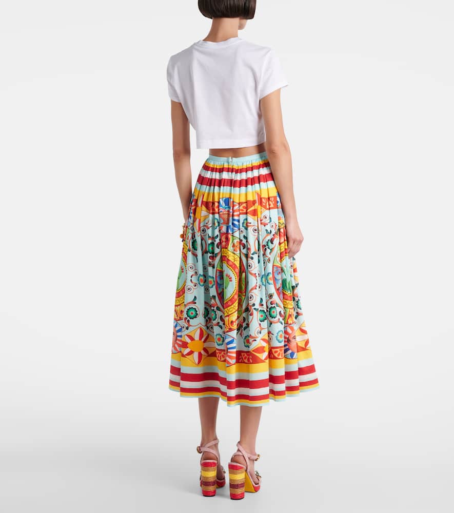 Dolce & Gabbana Cropped Printed Cotton T-shirt In White